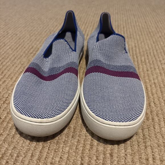 Rothy’s THE ORIGINAL Blue/White Knit Round Toe Slip On Sneakers Women’s 7.5/8 - Picture 8 of 8